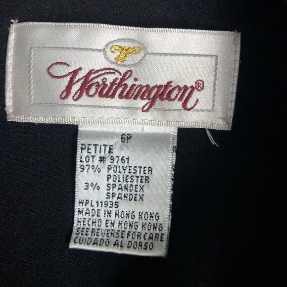 Worthington Dress Womens Size 6P Black Brown Animal Print Two Piece Look Party - Picture 6 of 8